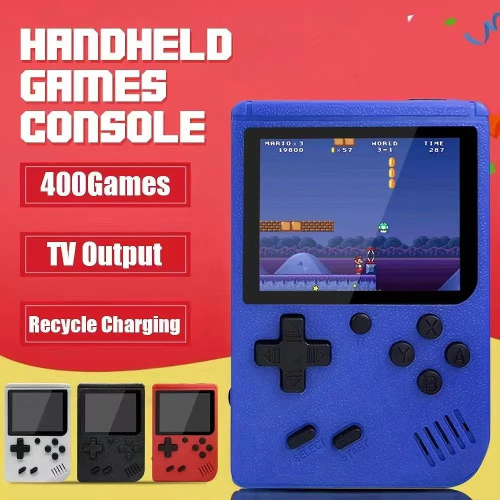 Retro Classic Handheld Game Console 400 Games Rechargeable Portable Mini Game Player Support TV Connection Kids Birthday Gift