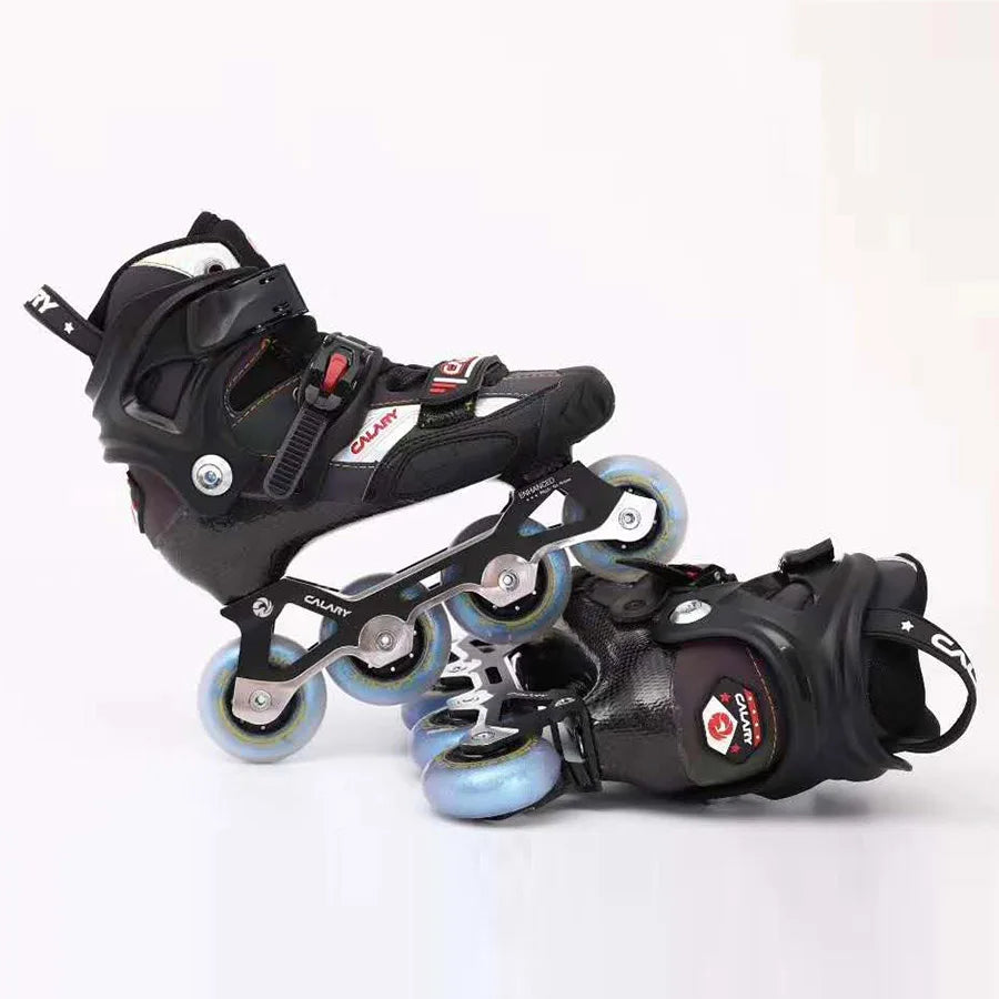 Patines en línea tamaño EUR 28-37 Patines de ruedas ajustables Patines para niños Patín de fibra de carbono Zapatos de patinaje para niños Patines deslizantes Slalom