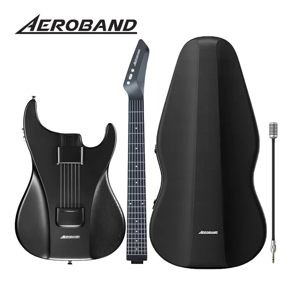 AeroBand Guitarra eléctrica Sin dolor Cuerda de silicona Viaje Todo en uno 9 estilos de sonido Bajo acústico con micrófono altavoz