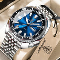 Reloj de pulsera para hombre POEDAGAR de alta moda, luminoso, resistente al agua, con fecha y día, de cuarzo, de acero inoxidable, creativo para hombre.