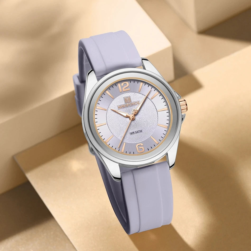Nuevo estilo NAVIFORCE Relojes para mujer Reloj de pulsera deportivo con correa de silicona Reloj de cuarzo para mujer Reloj de regalo Reloj Mujer Relojes Femeninos