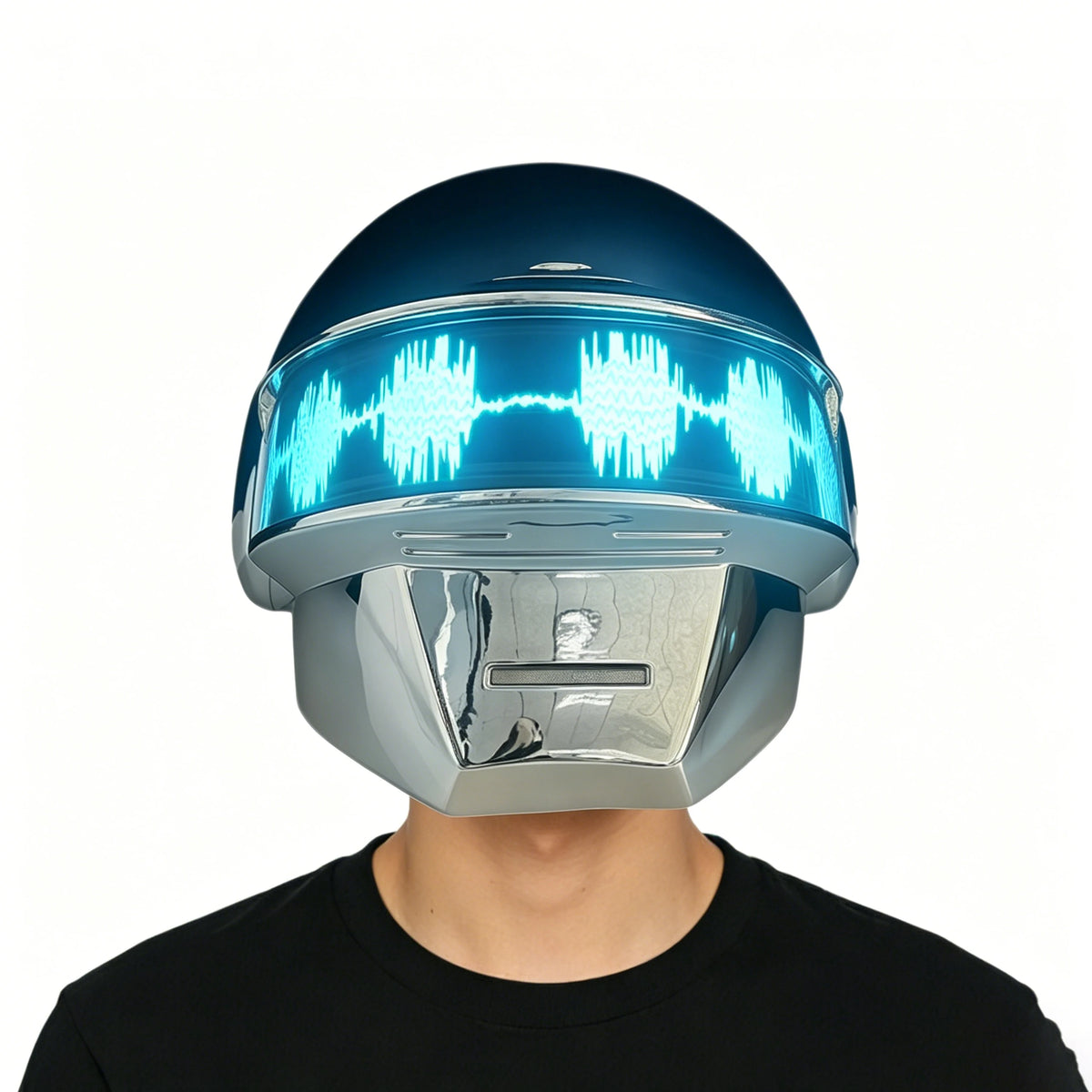Casco Daft Punk Plateado Cromado, Máscara de Cosplay Cyberpunk Steampunk, Accesorio de Halloween para Adultos