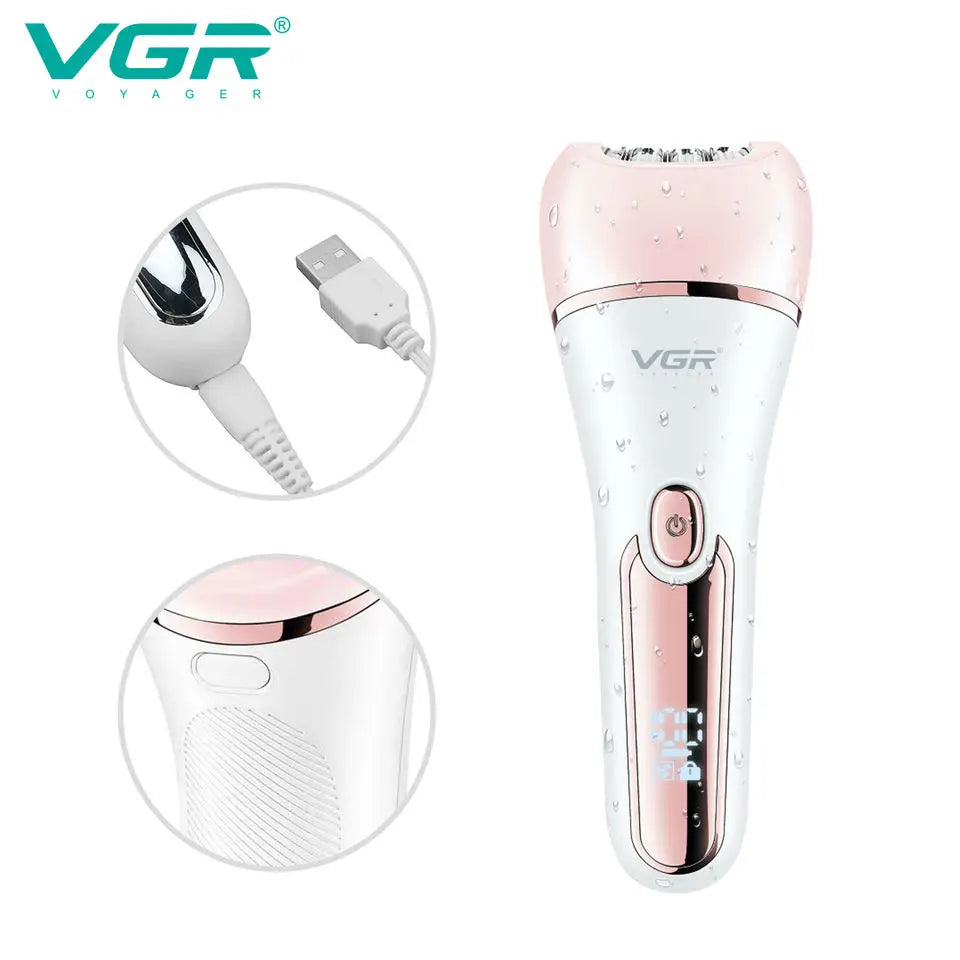 VGR-depiladora eléctrica para mujer, afeitadora femenina, depilación corporal para piernas, labio, barbilla, recortador de Bikini, utensilio para eliminar el vello Facial