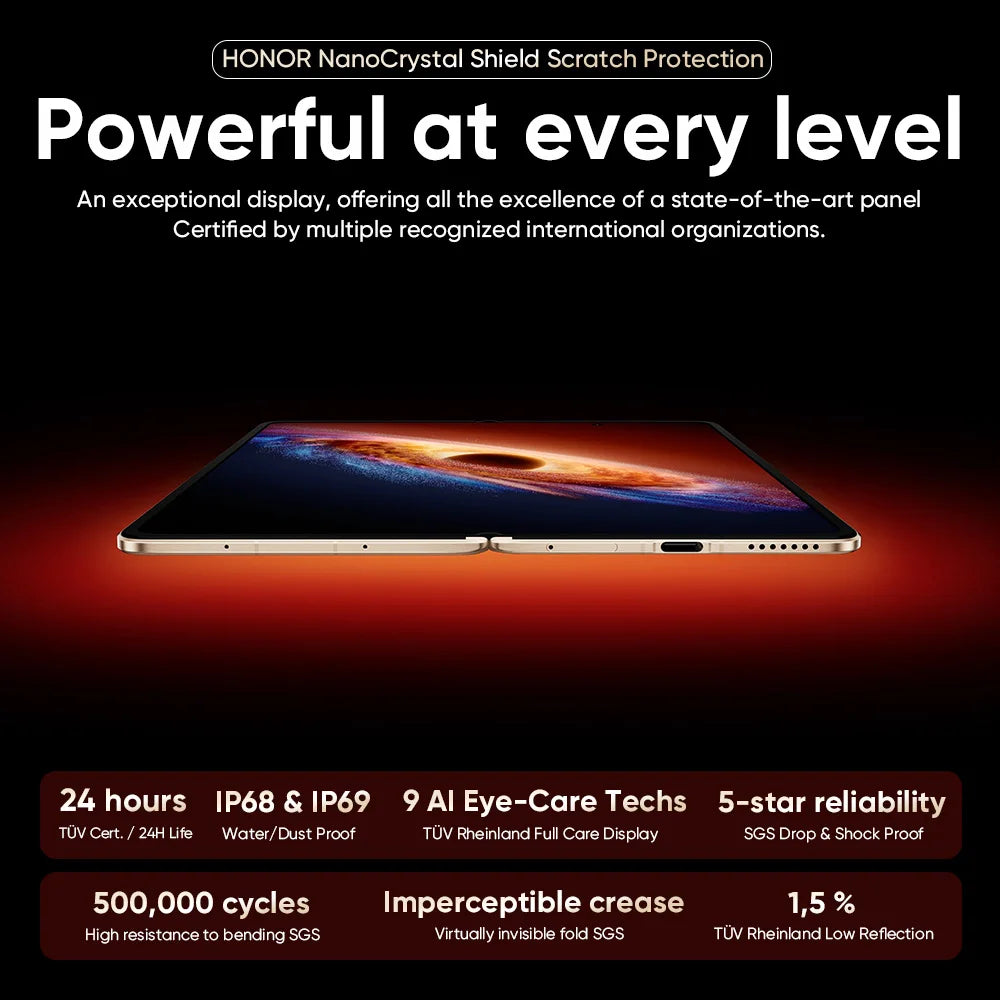 Smartphone HONOR Magic V6 versión UE 5G, procesador Snapdragon 8 Elite Gen5, batería de 6660 mAh, carga rápida SuperCharge de 80 W, MagicOS 10, pantalla OLED de 7,95", IP69