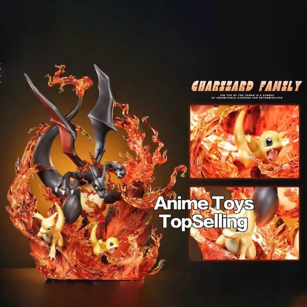Figura de Anime Pokémon de 30 cm, Charizard ‌ Familia ‌   Figuras de Acción, Estatuas de PVC, Adornos de Escritorio, Colección de Modelos, Juguetes, Regalos