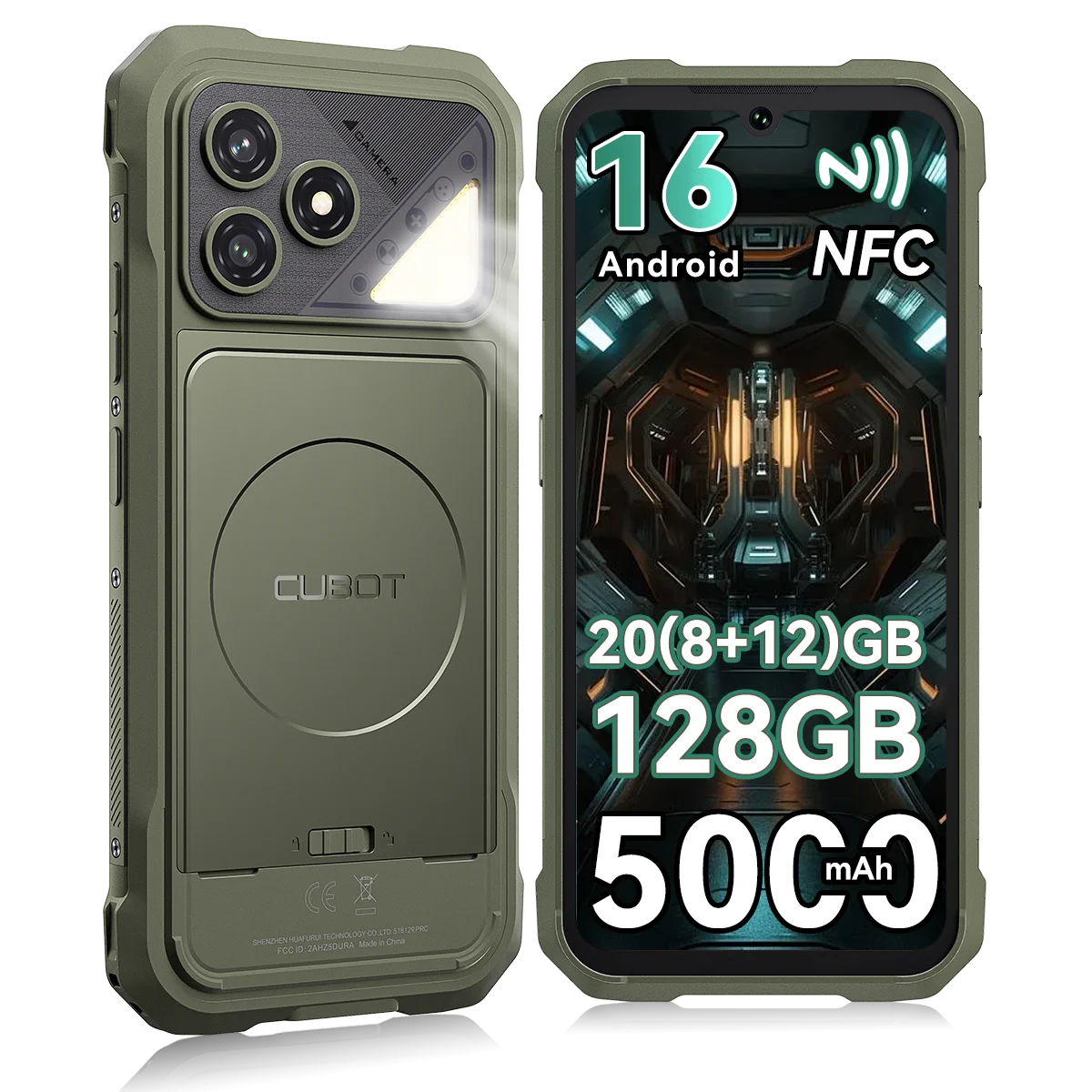 [Shipping From France] Cubot KingKong Dura Rugged Smartphone, 5000mAh Removable Battery * 2, Android 16, 20 (8+12)GB RAM+ 128GB ROM/32(12+20)GB RAM +256GB ROM, 6.88-Inch 120Hz Screen, NFC, Face ID +Fingerprint Unlock