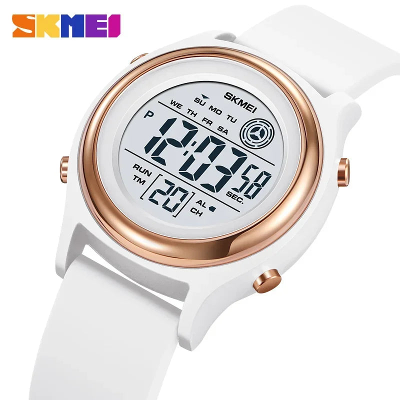 SKMEI Lujo Impermeable Resistente a Golpes Deportivo con Cuenta Regresiva Reloj Digital de Pulsera para Mujer Cronómetro Señora Niña Relojes 2094