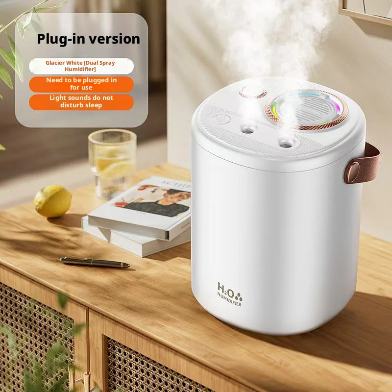Nuevo humidificador de gran capacidad de 1L, humidificador USB de doble pulverización, silencioso, para dormitorio de bebé, humidificador purificador de aire para el hogar con luz LED