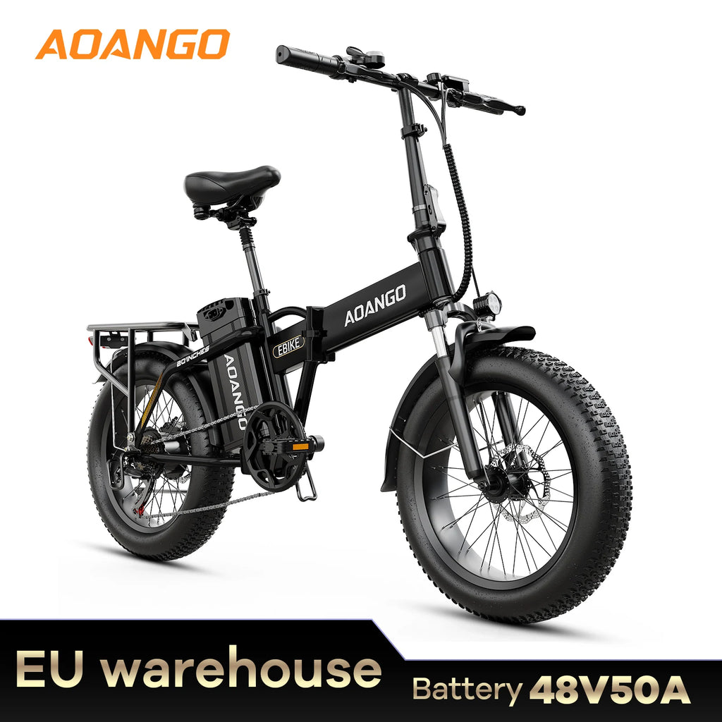 Electric Bike 20 Inch Fat Tire, 48V 50Ah Removable Battery, 7‑Speed E‑Bicycle, Disc Brakes, 240KM Long Range, Adult E‑Bike Aoango F6
