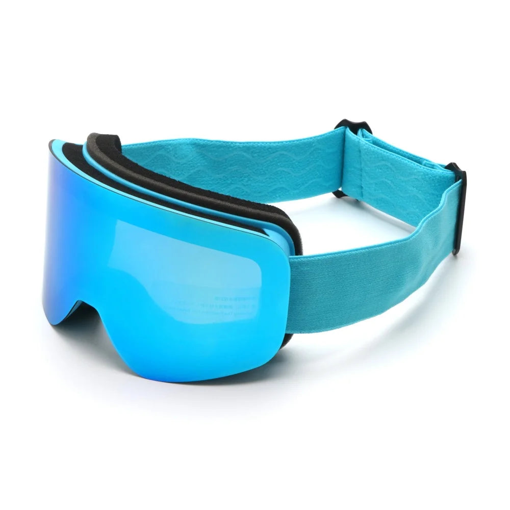 Gafas de esquí con doble capa antivaho, visión nítida HD, protección contra el viento y rayos UV400, compatibles con casco, ideales para deportes de invierno al aire libre.