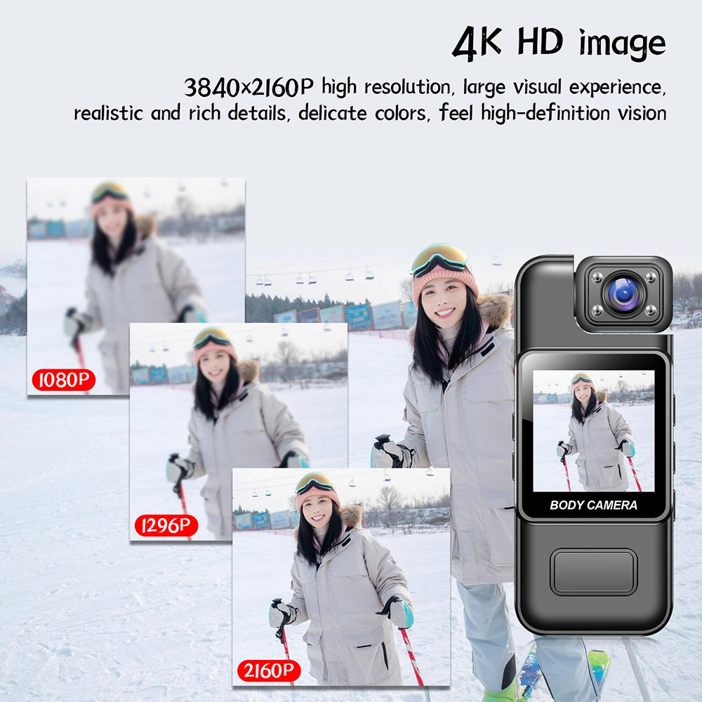 Mini cámara WiFi 4K, grabadora de vídeo Digital portátil HD de 1080P, visión nocturna infrarroja, cámara corporal de policía, videocámara deportiva DV para bicicleta pequeña