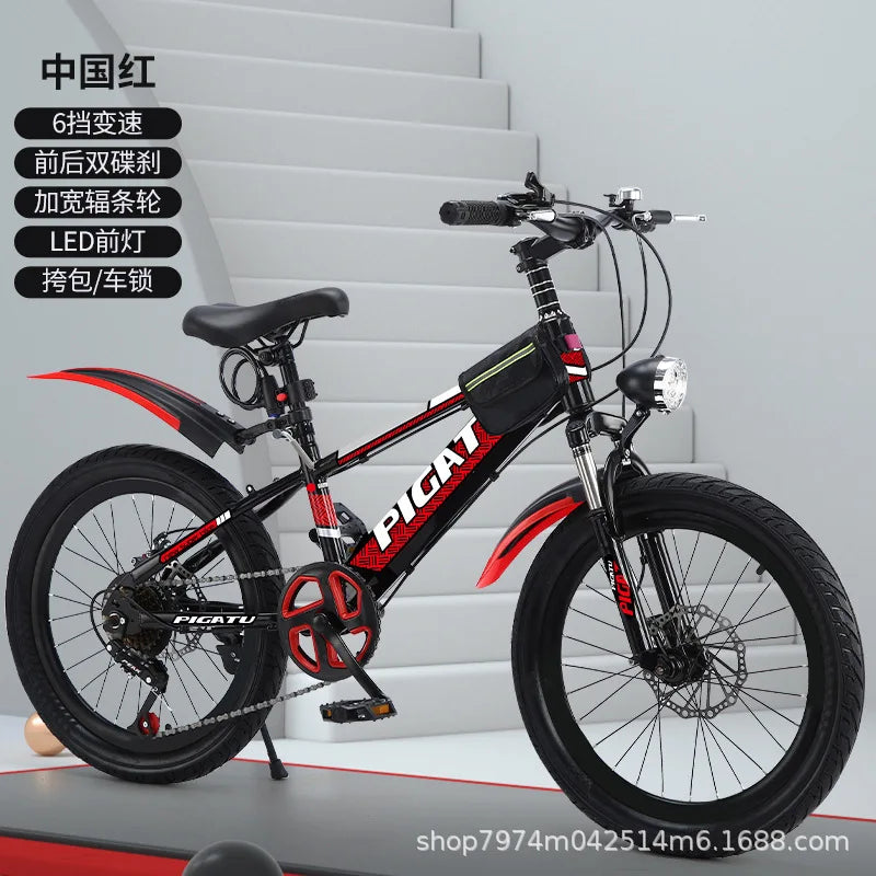 Bicicleta de montaña infantil de 24 pulgadas con velocidades variables para niños y adolescentes de 6 a 12 años, para ciclismo deportivo al aire libre y todoterreno
