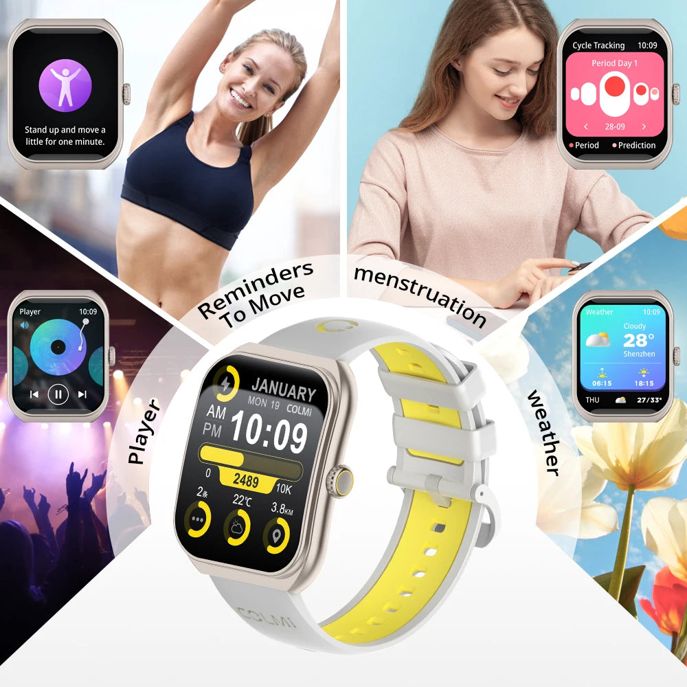 New COLMI P86 1.93" AMOLED Smartwatch Men Health Manager Bluetooth Call IP68 Waterproof Smart Watch Women For Xiaomi iOS Phone