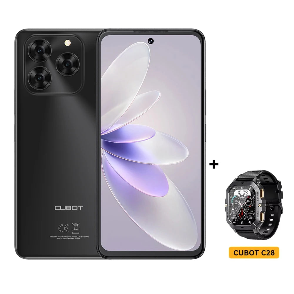 Smartphone Cubot Note 60, Android 15, pantalla de 7.2 pulgadas a 120Hz, procesador Octa-core, 16GB (6+10GB) de RAM, 128GB de ROM, cámara de 48MP, batería de 7000mAh