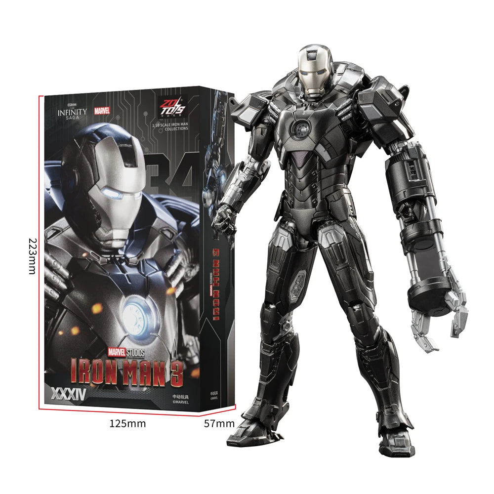 ZD Toys Iron Man MK15 MK16 máquina de guerra MK2 figura de acción Iron Man Mk47 MK35 pargo rojo 1/10 escala Iron Man colecciones regalo
