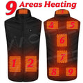 Chaleco calefactable de 28/9 áreas para hombre, chaqueta calefactable de invierno para mujer, calentador USB eléctrico, chaqueta de Camping, chaleco térmico para hombre, abrigo calentador corporal 6XL