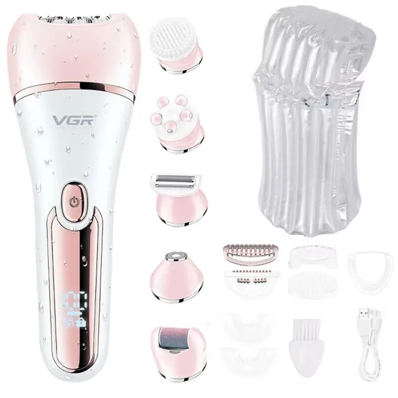 VGR-depiladora eléctrica para mujer, afeitadora femenina, depilación corporal para piernas, labio, barbilla, recortador de Bikini, utensilio para eliminar el vello Facial