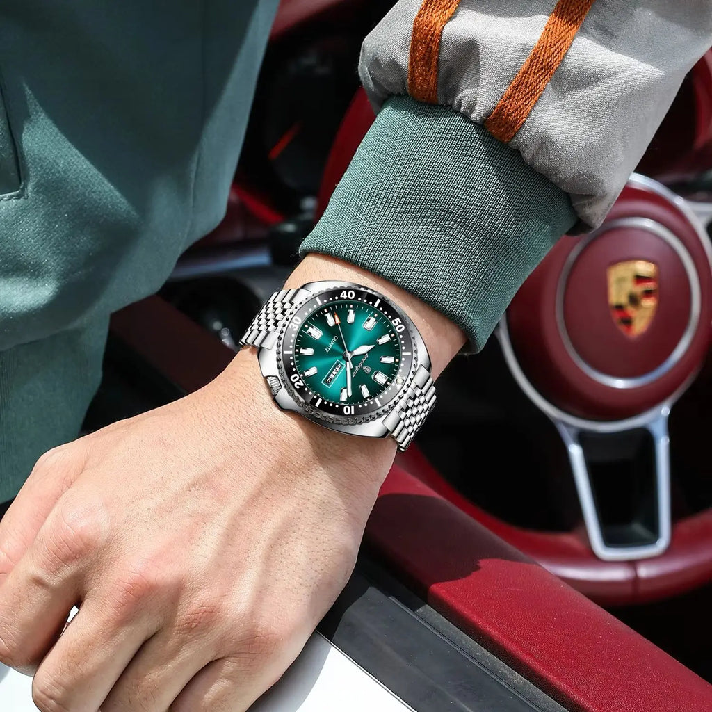 Reloj de pulsera para hombre POEDAGAR de alta moda, luminoso, resistente al agua, con fecha y día, de cuarzo, de acero inoxidable, creativo para hombre.