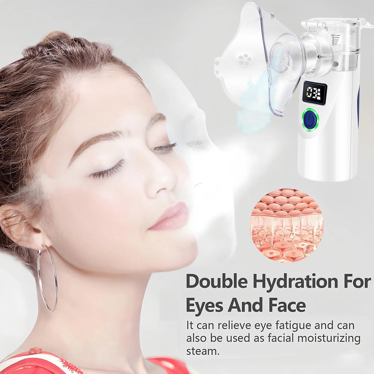 Vaporizador Facial Portátil Mini - Aparato Hidratante con Spray Frío Nano, Humidificador de Belleza para el Cuidado de la Piel