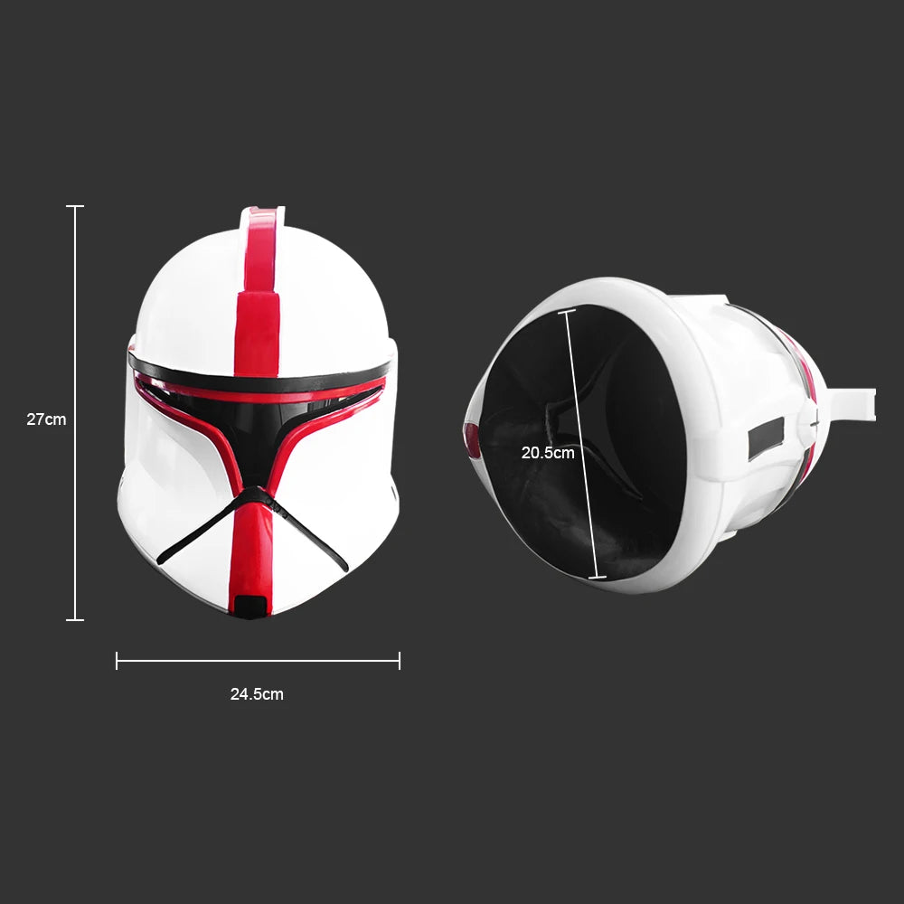 Star SW Clone Soldier Red And White Colour Helmet Wearable Resin Cosplay Mask For Halloween Comic Con Roleplay Collectible