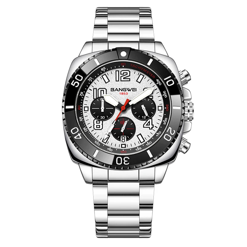 Reloj de cuarzo para hombre LIGE BANGWEI, esfera digital, elegante, de negocios, de lujo, con fecha automática, resistente al agua, luminoso, de acero inoxidable, estilo casual