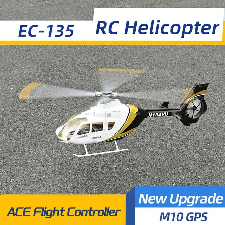Helicóptero a escala RC Flywing EC135 sin escobillas, simulación de helicóptero a escala RC con control de vuelo ACE, GPS Beidou M10, RTF, en stock.