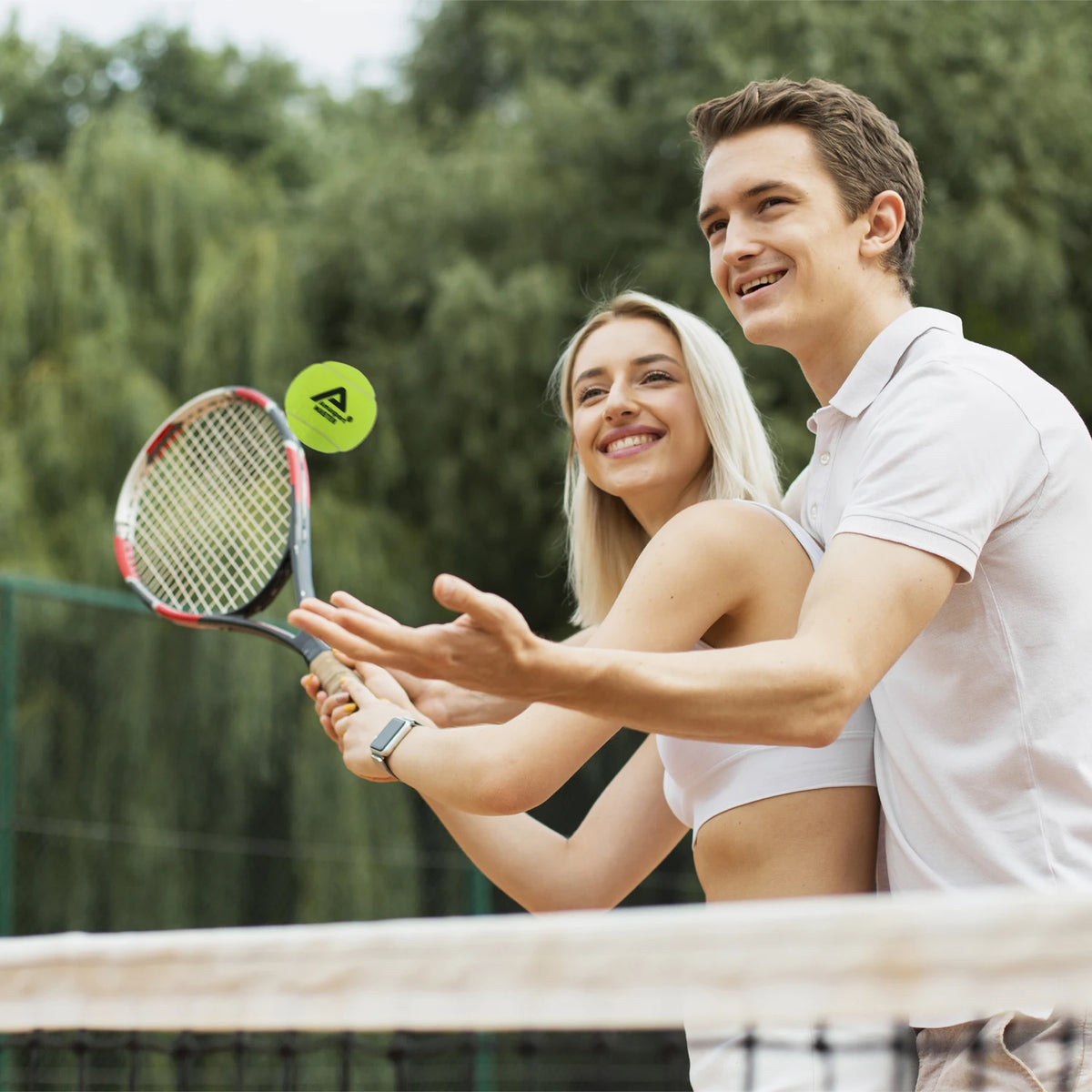 Pelotas de tenis presurizadas del campeonato de AMASPORT, 4 pelotas/puede ideales para entrenamiento, práctica, pelota de tenis presurizada de fieltro de servicio Regular