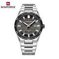 Reloj de cuarzo para hombre NAVIFORCE, original, resistente al agua, reloj de pulsera para hombre, correa de acero, cuarzo, visualización de fecha, luminoso, reloj de moda para hombre