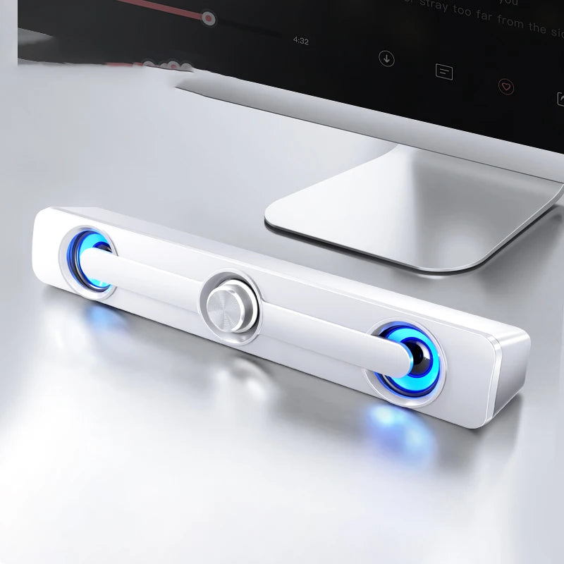 Barra de Sonido Subwoofer Portátil, Altavoz USB, Caja de Sonido, Woofer con Cable para Computadora, PC, Laptop, Audio de Escritorio con Bajos