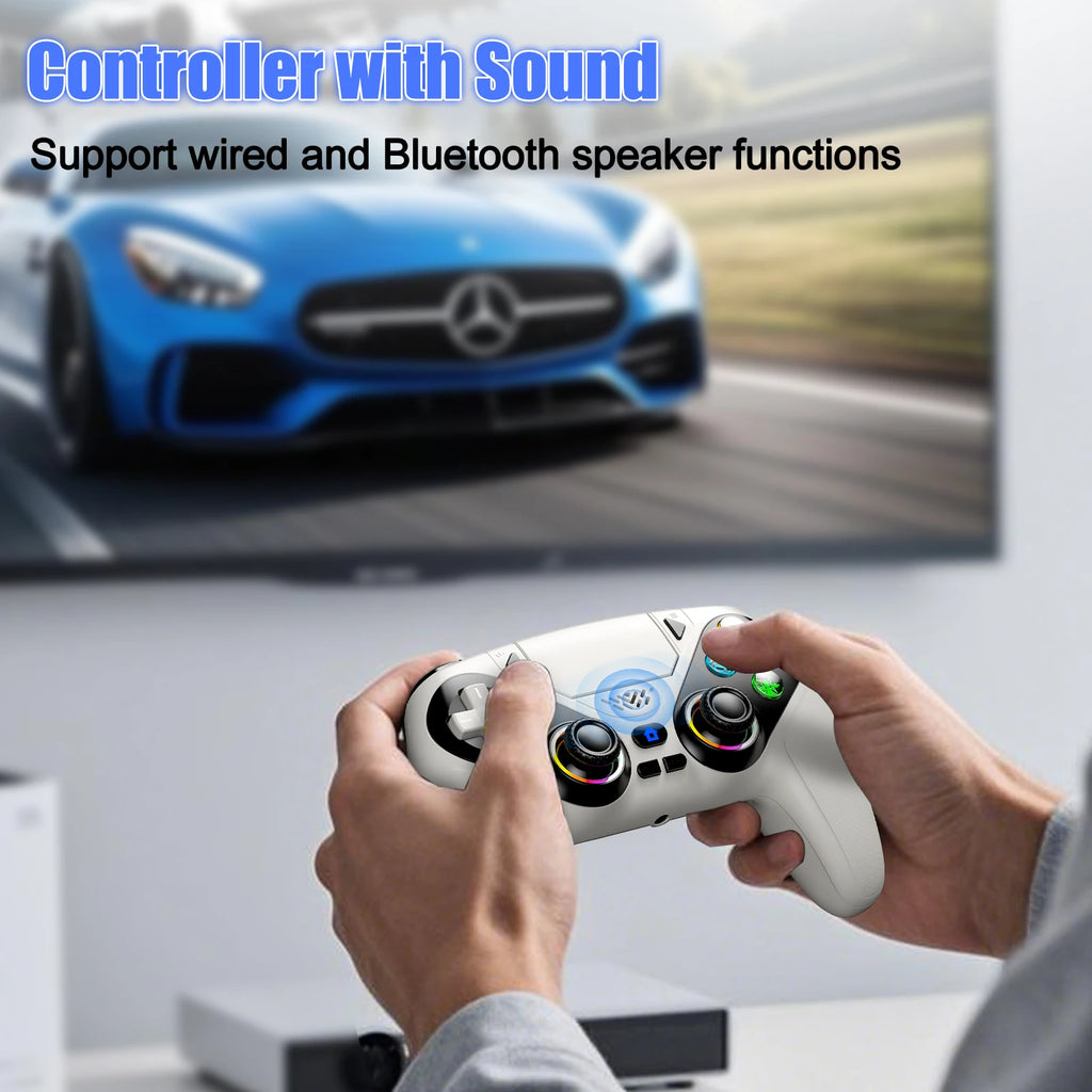 Mando inalámbrico RGB, para consola PlayStation 5/PS5, con funciones de turbo, vibración Dual Sense y programación, mando de juego 3D