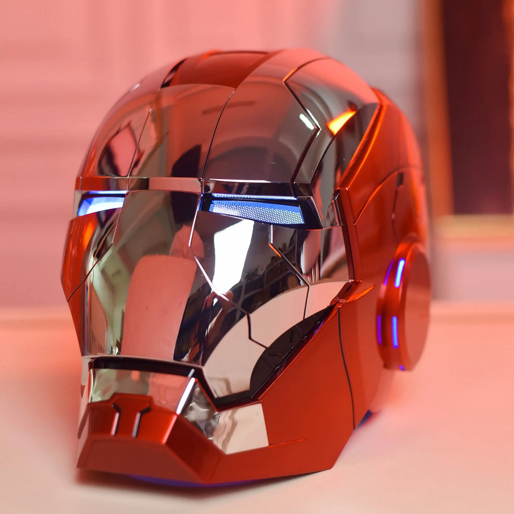 Nuevo AutoKing 1/1 Mk5 casco de Iron Man Cosplay ojos de Control de voz con modelo de luz juguetes para adultos eléctrico usable regalo de Navidad