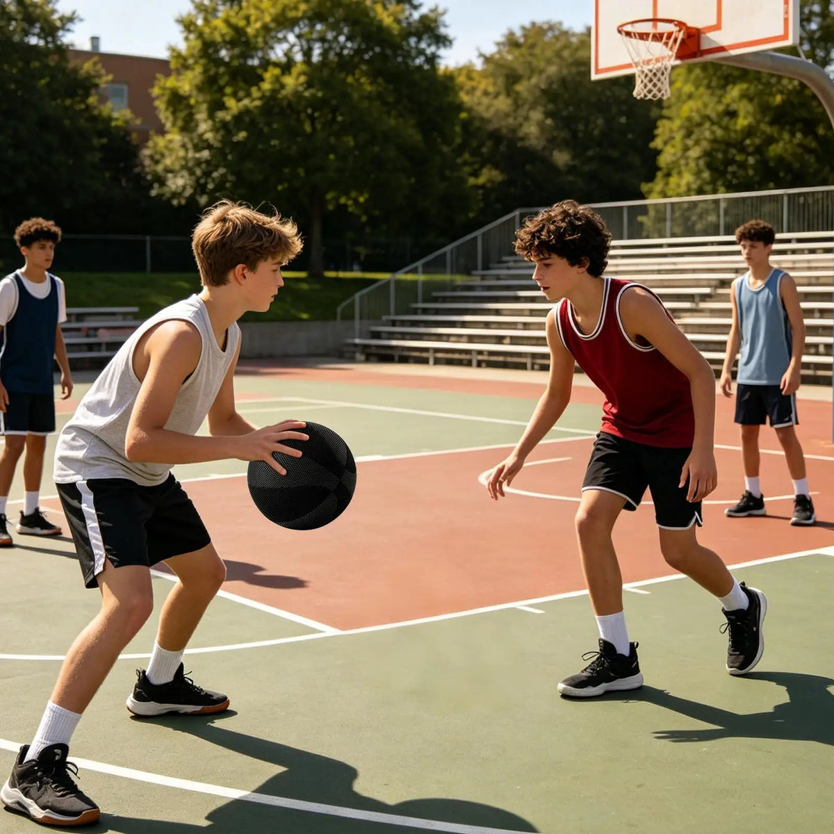Balón de baloncesto silencioso de 24 cm, elástico, con aro, para interiores, para entrenamiento de adolescentes y adultos, para juegos deportivos en interiores y exteriores.