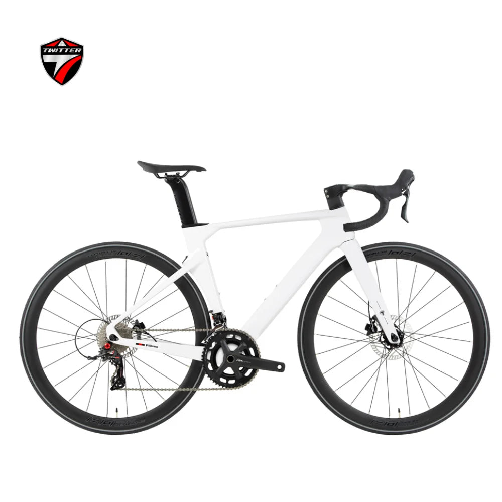 TWITTER R10Pro 105R7120-24 velocidades, bicicleta de carretera de fibra de carbono T800 rompevientos con frenos de disco hidráulicos, 56 cm