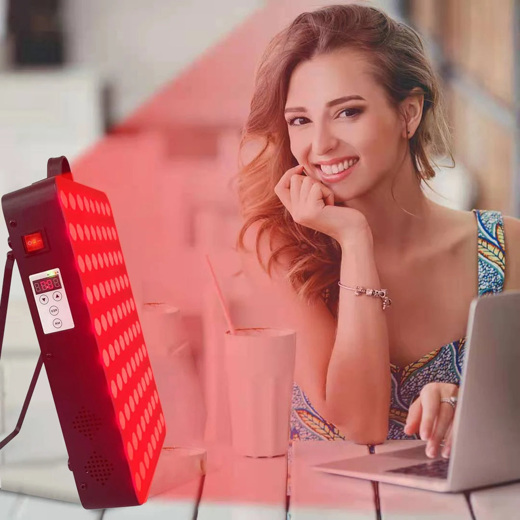 Dispositivo de Terapia de Luz Roja e Infrarroja Cercana de 660 y 850 nm para Uso Doméstico, Lámpara de Terapia de Luz LED de Alta Potencia para Antienvejecimiento y Alivio Muscular