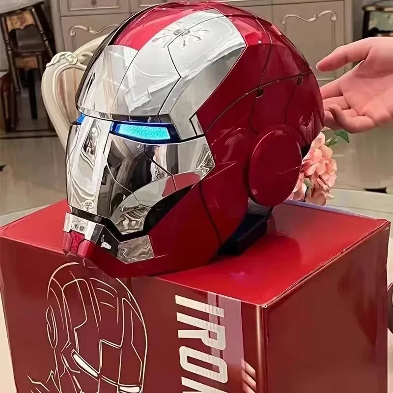 Casco de Iron Man Mk5 de Los Vengadores, Escala 1/1, Usable y Transformable, Apertura y Cierre Eléctrico Activados por Voz, Mk17, Decoración, Regalo