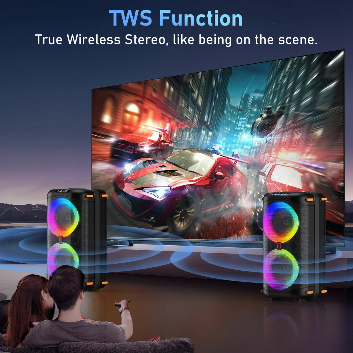 Altavoz Bluetooth inalámbrico JYX T27, máquina de karaoke con 2 micrófonos, altavoz de karaoke para fiestas en casa con luz LED/batería de 6000 mAh