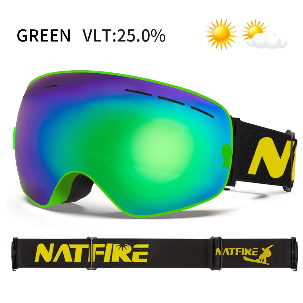 Gafas de esquí de Snowboard para hombres y mujeres, protección UV400, gafas de esquí antiniebla, máscara de esquí, gafas de nieve de cara grande, gafas de esquí