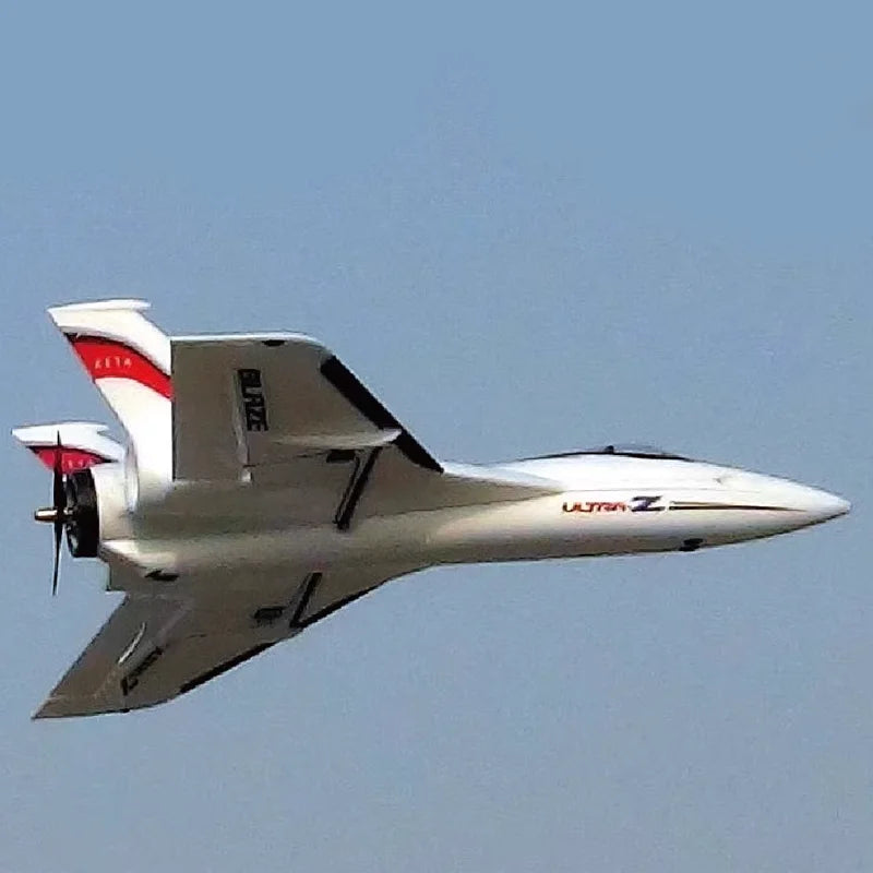 Avión de Control remoto de ala fija eléctrica de espuma Epp Astro Delta Ultra-Z estilo rojo, modelo de empuje de cola con conductos de 64mm