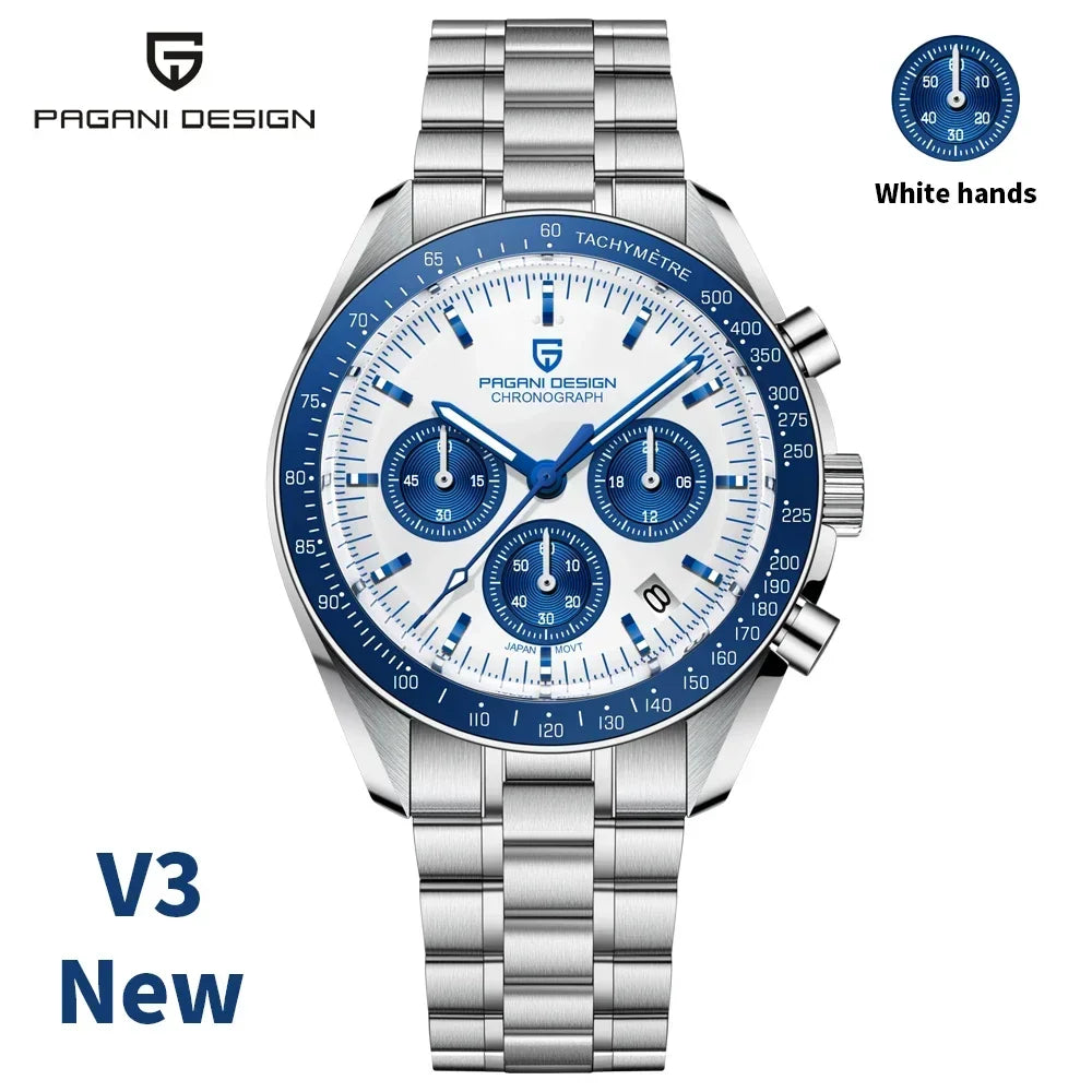 PAGANI DESIGN 2026 Nuevos Relojes de Hombre Reloj de Cuarzo de Lujo Superior para Hombres Cronógrafo de Velocidad con Fecha Automática Reloj de Pulsera con Espejo de Zafiro AR