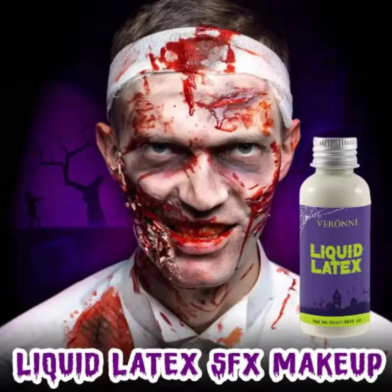 30 ml de látex líquido para maquillaje de efectos especiales, Halloween, cicatrices, heridas, prótesis, gorro para calvicie, cubrir tatuajes, uso profesional.