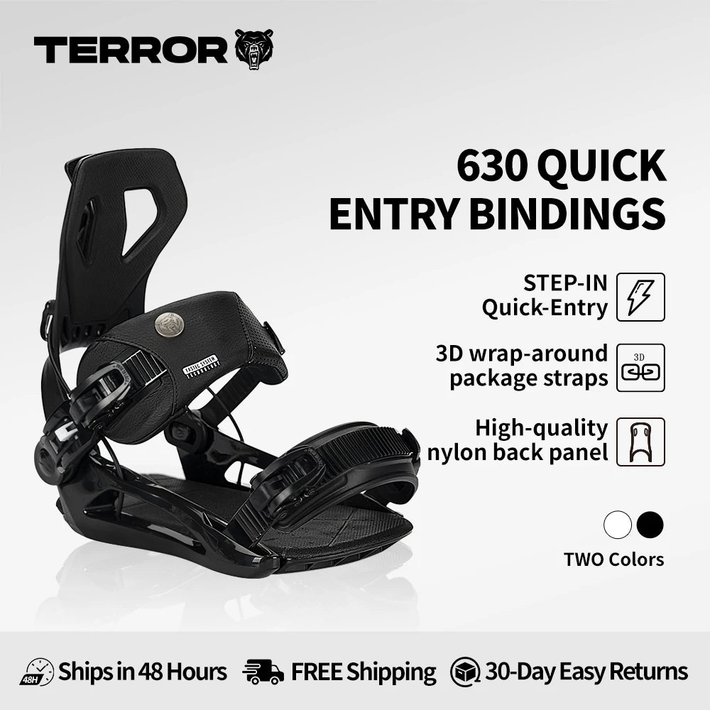 Fijaciones de Snowboard TERROR FS630 de Entrada Rápida, Estilo Libre, All-Mountain, Respaldo Alto 3D, EVA, para Hombre y Mujer, 2026