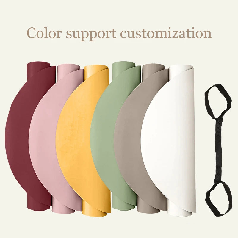 Esteras de Yoga con logotipo personalizable, equipo de Pilates, estera de Yoga de lujo de PU para Fitness profesional antideslizante de goma Natural para mujer