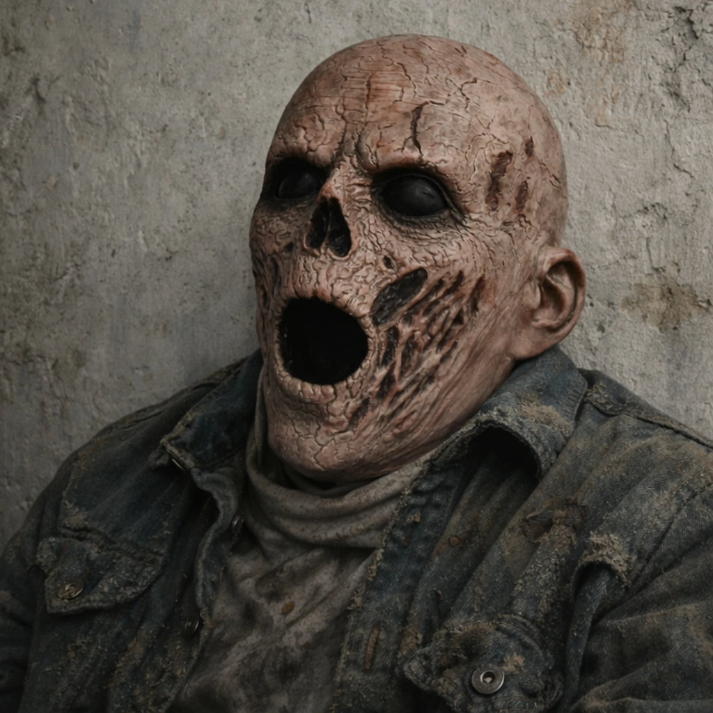 Máscara de terror Scary Hollow con boca abierta, máscara de látex de cabeza completa para disfraz de fiesta de Halloween, accesorio de cosplay para adultos
