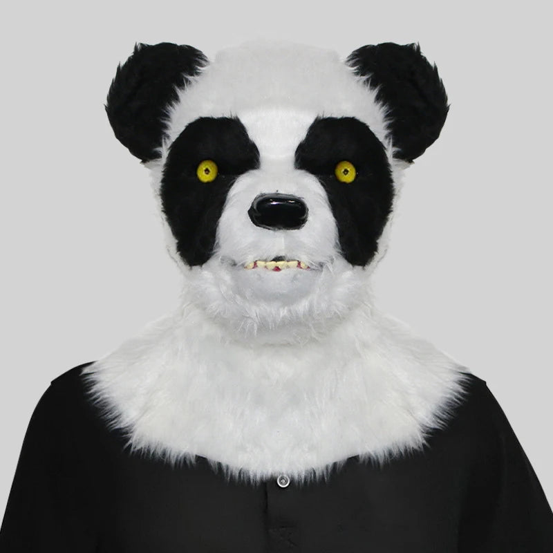Máscara de zorro de felpa con boca móvil para Halloween, máscaras de cabeza completa de perro y Lobo, máscara de Animal realista, accesorios de disfraces de fiesta de Halloween