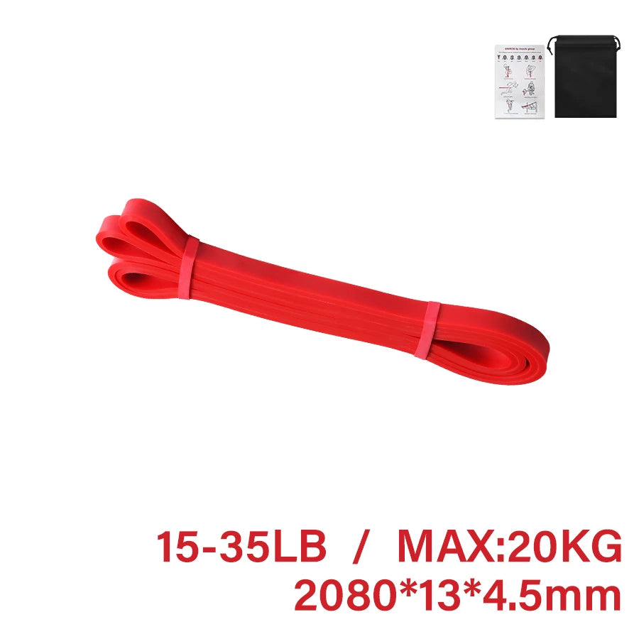 Banda de resistencia de látex para Pilates y entrenamiento, banda elástica de ejercicio para fuerza deportiva, banda de asistencia para dominadas, equipo de Fitness resistente