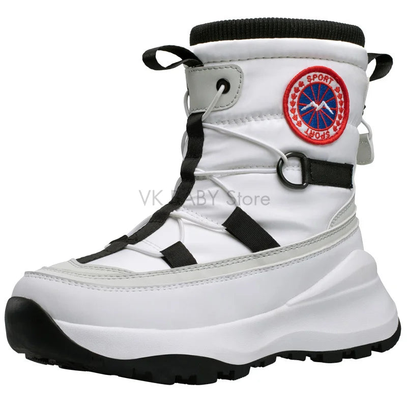 Botas de nieve Unisex para mujer, botas cálidas de felpa antideslizantes, impermeables, con cremallera, a prueba de viento, para deportes al aire libre, esquí, para hombre