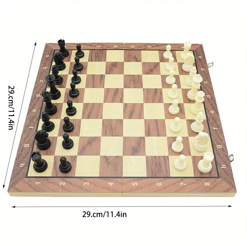 Juego de ajedrez magnético plegable, tablero de ajedrez de madera maciza, regalo para niños, juegos de estrategia familiar