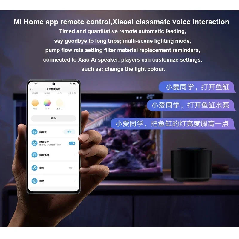 NUEVA Pecera inteligente MIJIA MYG100 compatible con la aplicación Mijia, control remoto móvil, alimentación remota, sistema de iluminación inteligente, acuario CN