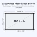 Pantalla de proyector XIAOHUI de 100"; medidas 221×125 cm, relación 16:9
