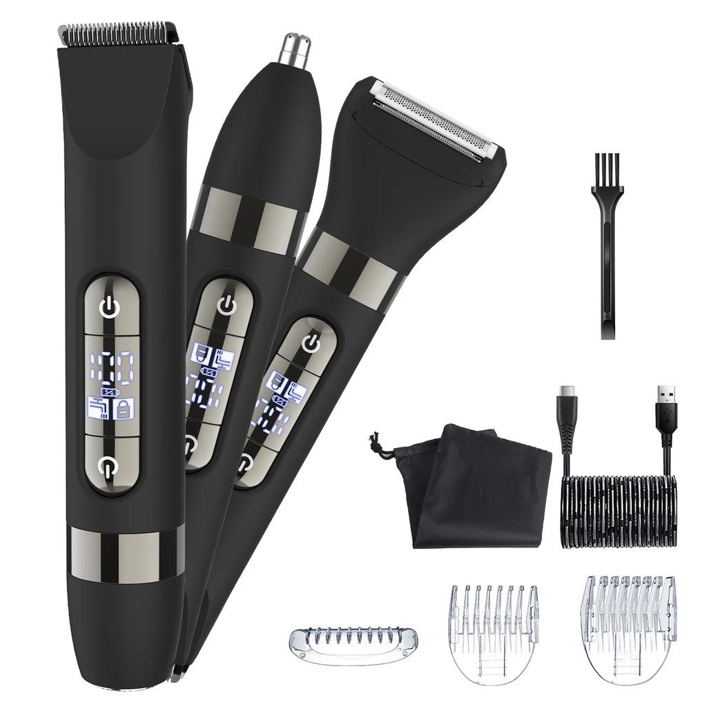 Depiladora Eléctrica 3 en 1 Hatteker para Mujer, Multifuncional, Lavable, para Uso Doméstico, con Pantalla LCD Digital